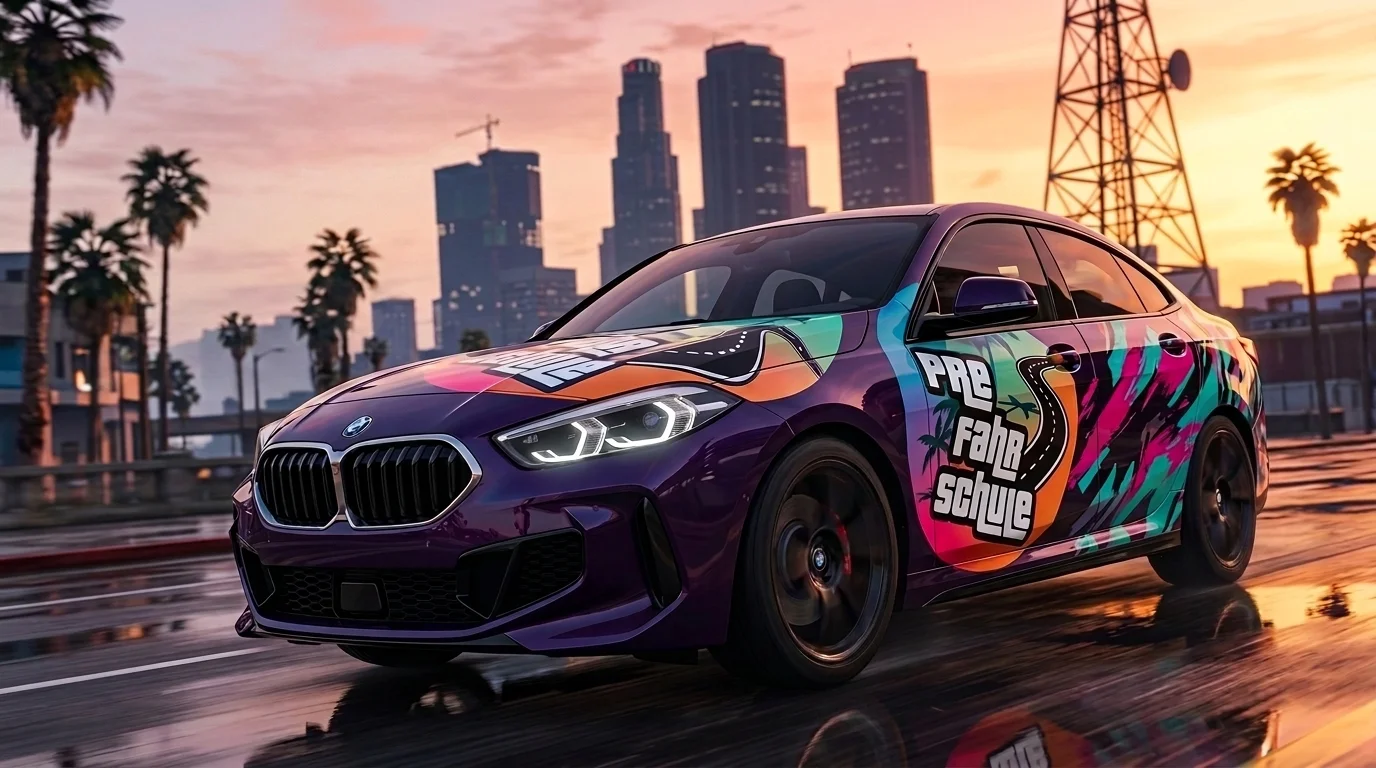BMW M2 im PRE-Sunset-Design für die Auto-Führerschein-Ausbildung bei PRE Fahrschule Heilbronn